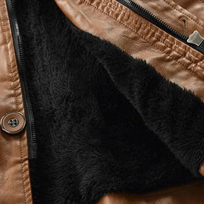 Jaqueta Longa de Couro com Capuz Masculina Sampaio®