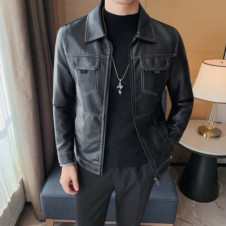 Jaqueta de Couro Masculina Sampaio® S1323