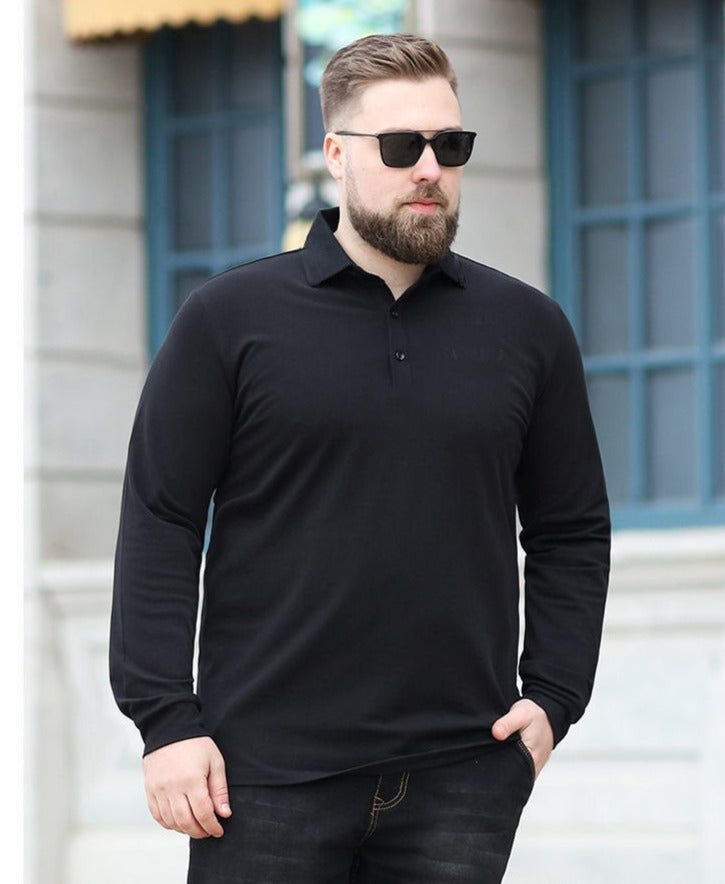 Camisa Polo Masculina Manga Longa Plus Size