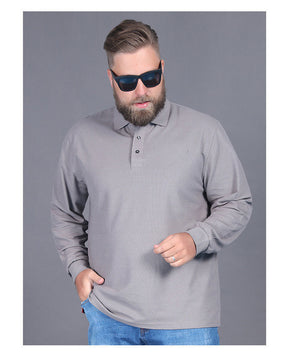 Camisa Polo Masculina Manga Longa Plus Size