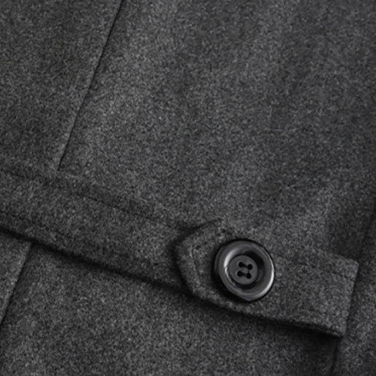 Sobretudo Longo Transpassado de Lã Masculino Sampaio®