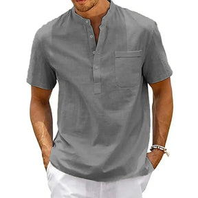 Camisa Manga Curta em Linho Masculina Sampaio®