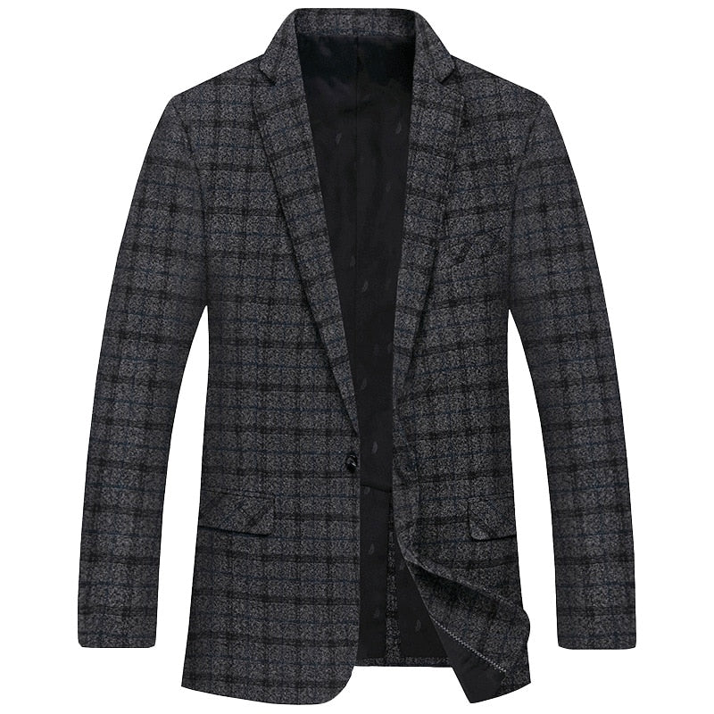 Blazer Masculino Plus Size Xadrez Grife