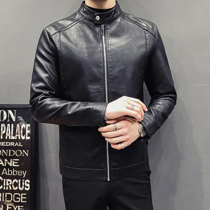 Jaqueta de Couro Casual Masculina Sampaio®