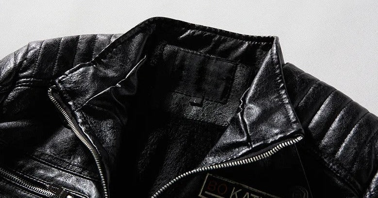 Jaqueta Masculina de Motoqueiro em Couro