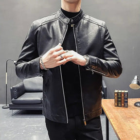 Jaqueta de Couro Casual Masculina Sampaio®