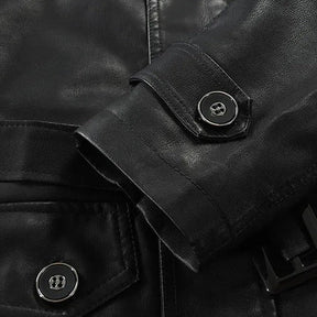 Jaqueta longa de Couro Masculina Sampaio®