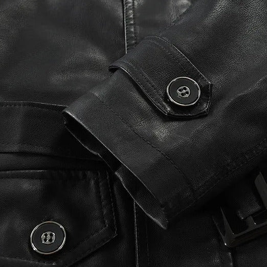 Jaqueta longa de Couro Masculina Sampaio®